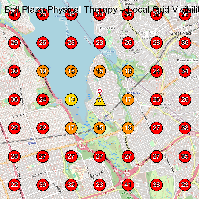 Bell Plaza Physical Therapy GeoGrid visibility map for Doctor in Great Neck